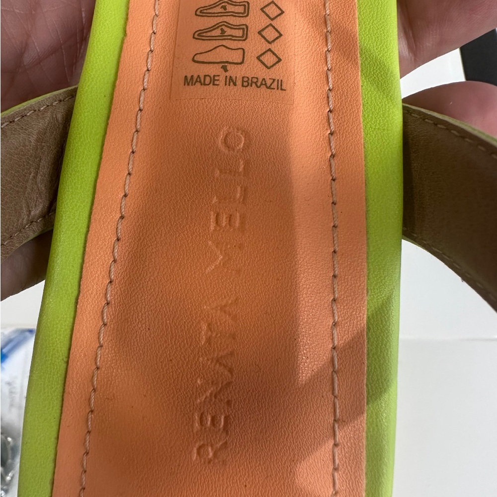 Zara Lime Green Knotted Block Heel Sandals - Picture 5 of 7